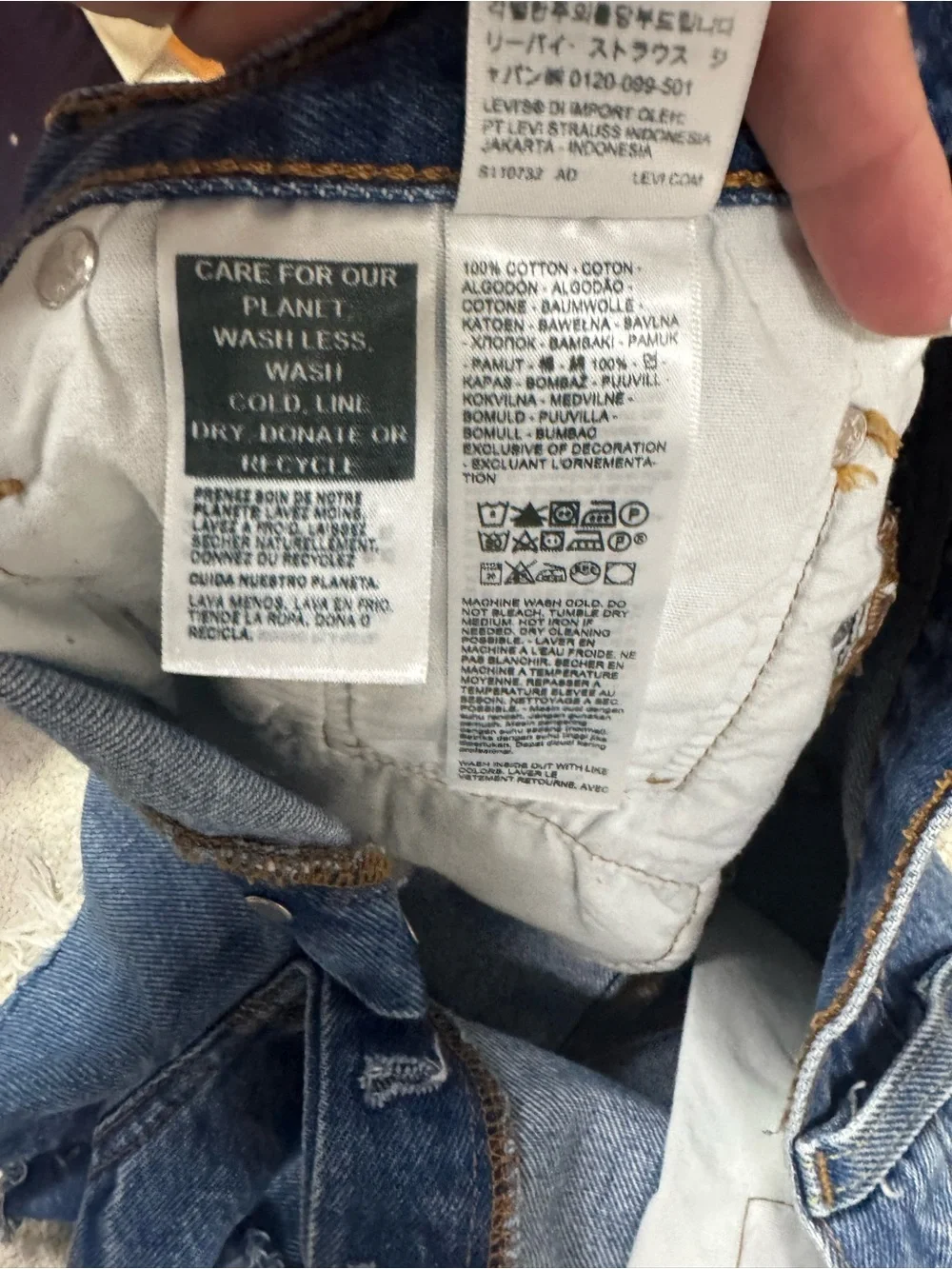 Levi’s 501 Original High Rise Distressed Denim Shorts 100% Cotton size 29 - Picture 8 of 8